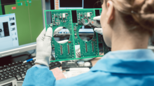 professional conducting an electronics design reviews