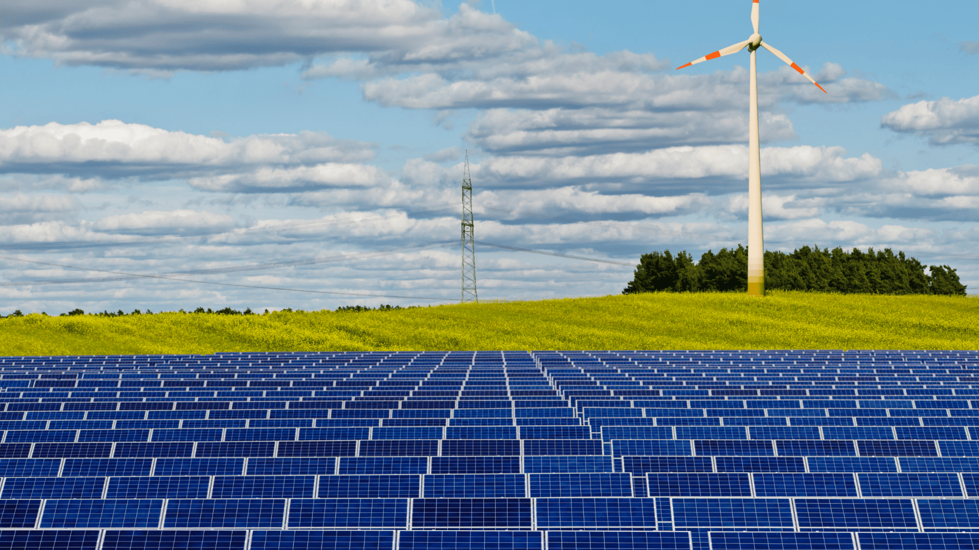 solar panels and wind turbines